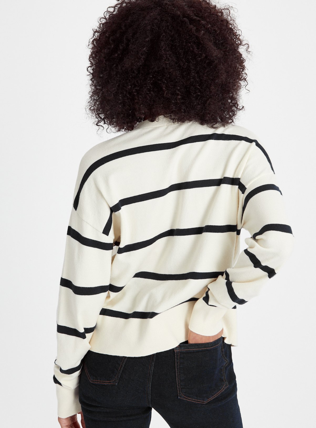 Cream Stripe Cropped Cardigan  18 - Image 4 thumbnail
